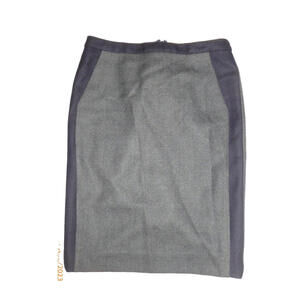 J. Crew No 2 Pencil Skirt‎ 100% Wool Charcoal Gray Lined 30x23" Side Stripe sz 8